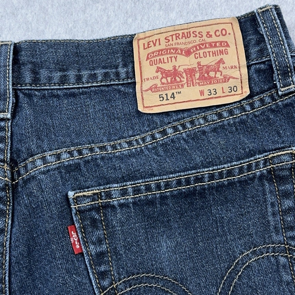 Levi's 514 Jeans Mens 33x30 FITS 32x29 Slim Straight Medium Wash 100% Cotton - Picture 10 of 11
